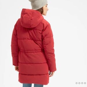 Everlane Long Renew Puffer Jacket Red XS
